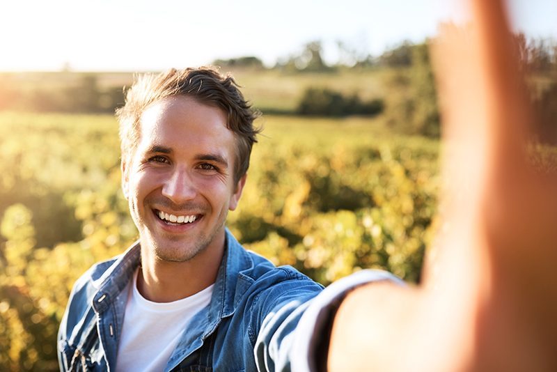 Portrait,,Selfie,And,Happy,Man,At,Farm,For,Agriculture,,Growth